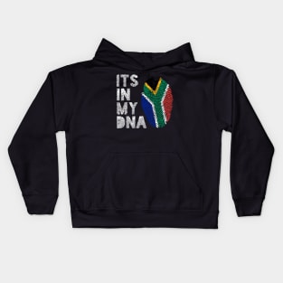 Its In My DNA South Africa Flag Fingerprint Kids Hoodie